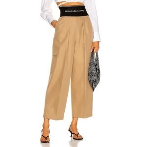 Alexander Wang High Waist Logo Carrot Pant in Chino Khaki size 0